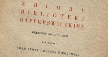 Materiały do dziejów emigracji i Polonii w zbiorach rękopiśmiennych Biblioteki Narodowej 